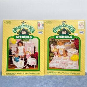Cabbage Patch Kids Stencil Sheets Lot of 2 - 6 Stencils Sheets Total 8.5x11